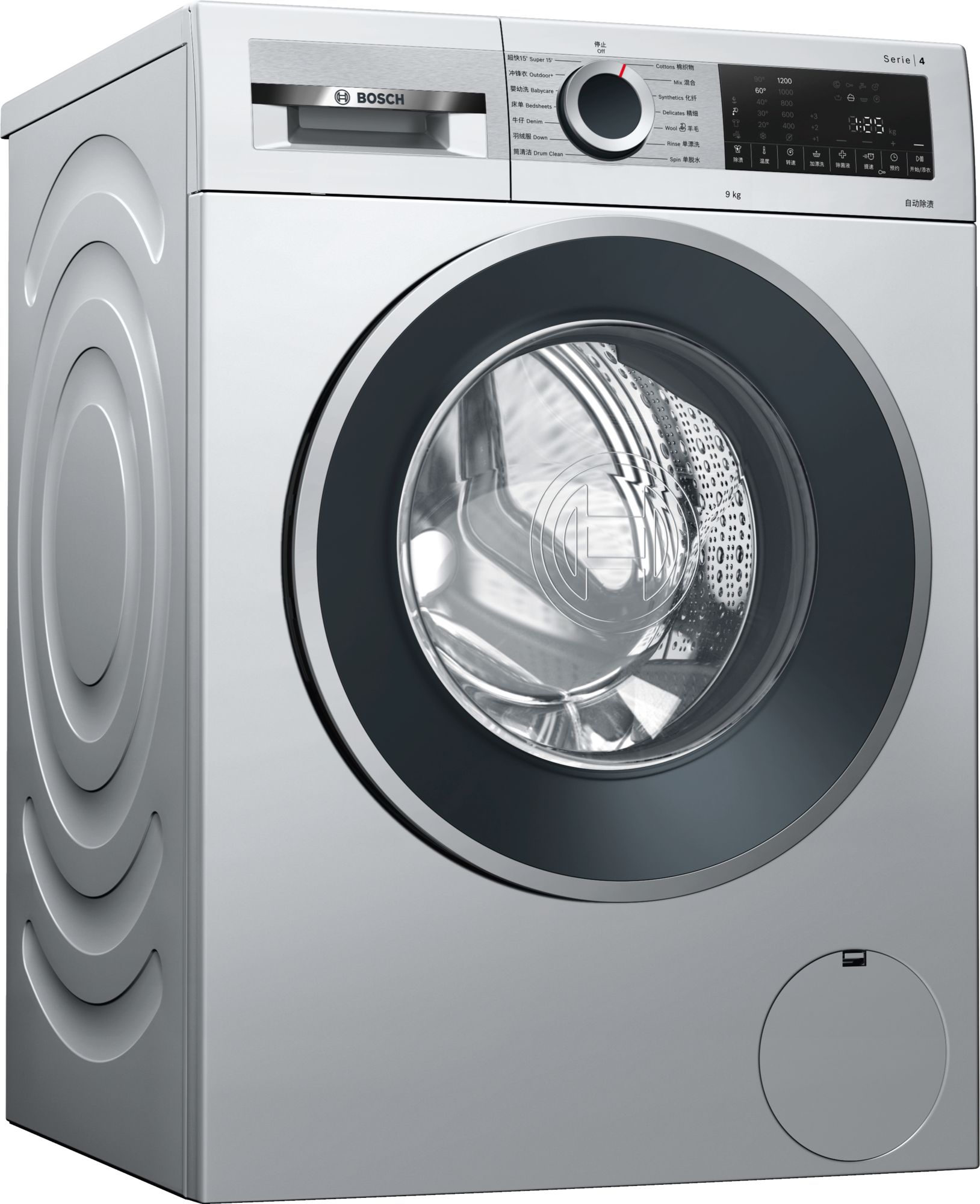 bosch博世4系滚筒洗衣机wbul24080w银色9公斤1200转全智能控制儿童
