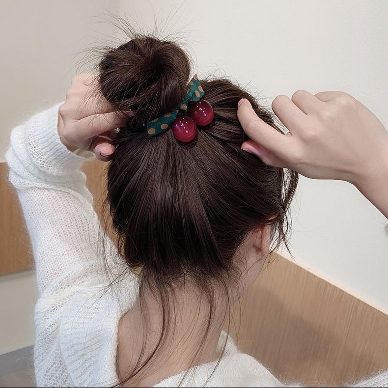 韩版樱桃头绳网红发圈橡皮筋扎头发绳皮套头饰女成人学生简约时尚