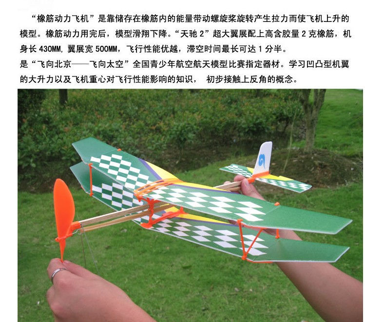 单翼雷神雷鸟橡皮筋动力飞机泡沫航模拼组装飞机模型diy飞鸟玩具弹力
