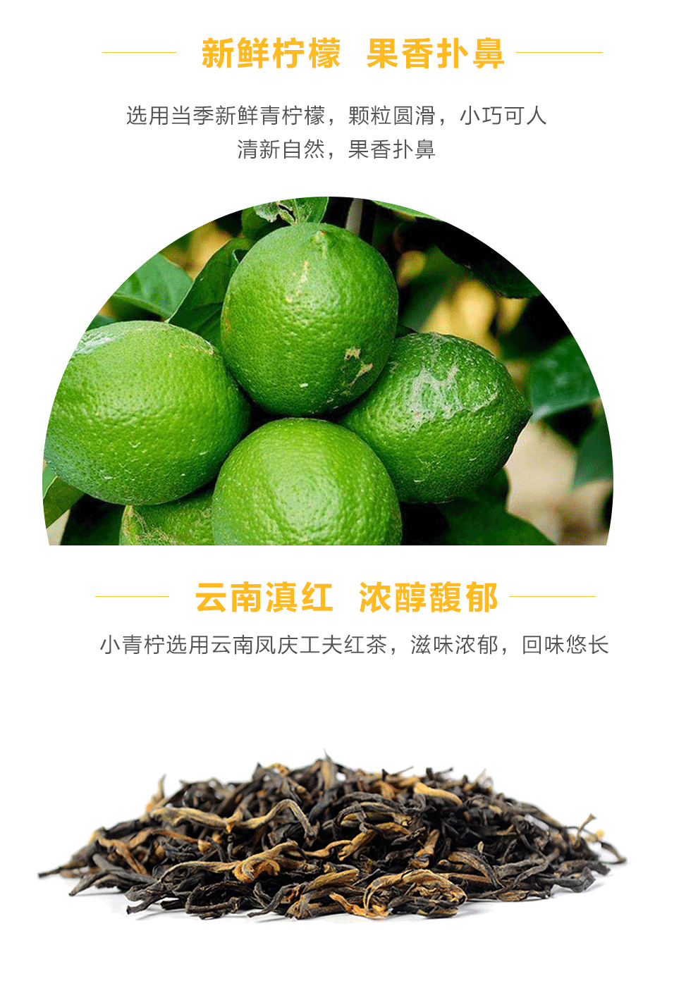 壹羽仟茶红茶 柠檬红茶 茶叶 小柠红 滇红茶小青柠 鲜