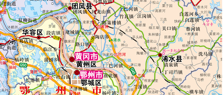 【醉染正版】2019湖北省地图挂图 政区交通标注详细 1.5米x1.