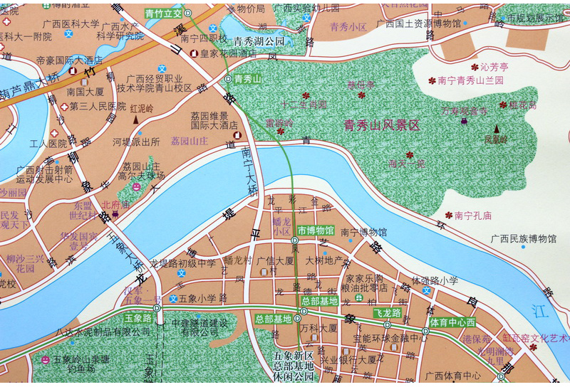 [诺森正版]2021精装南宁市地图挂图 广西壮族自治区地图挂图 1.