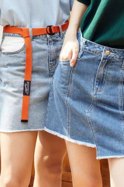 [好货直降:119]美特斯邦威牛仔半裙女新款夏季显瘦洋气时尚炫彩学生女士短裙