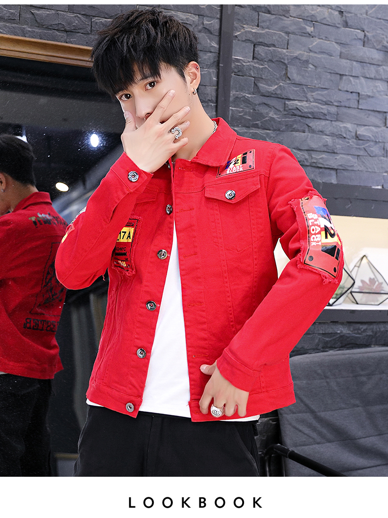 yuansu社会小伙个性仔外套chic韩风精帅气仔褂男装棉修身夹克衫夹克