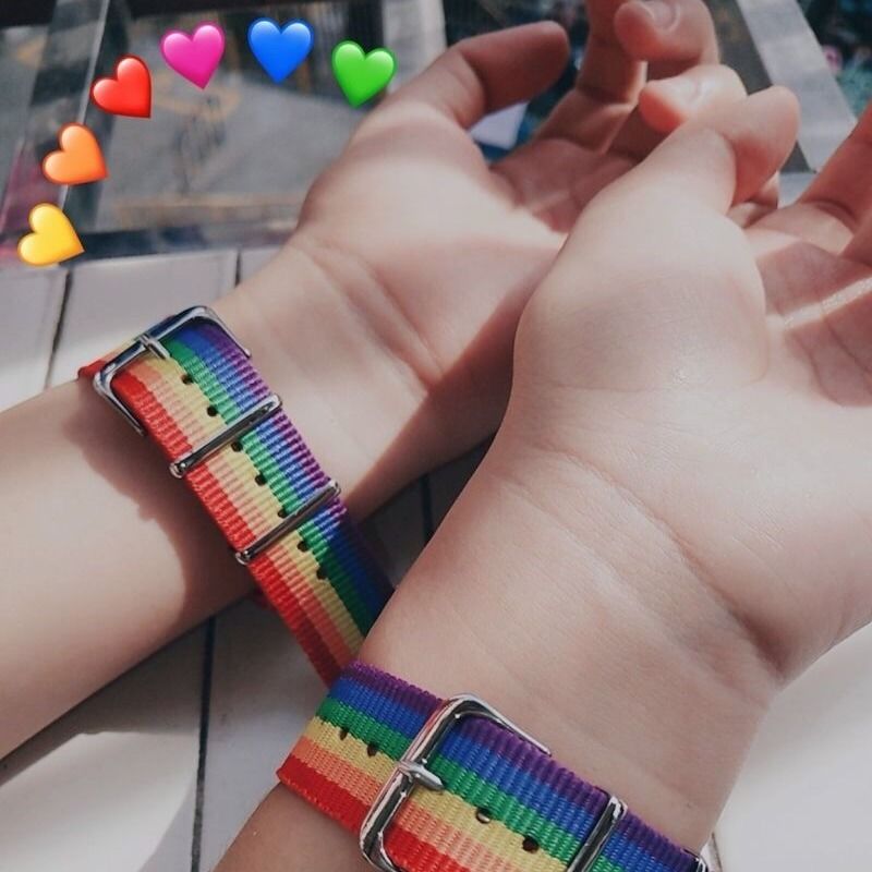 彩虹手环男女学生ins情侣款手链闺蜜网红潮流少女心饰品生日