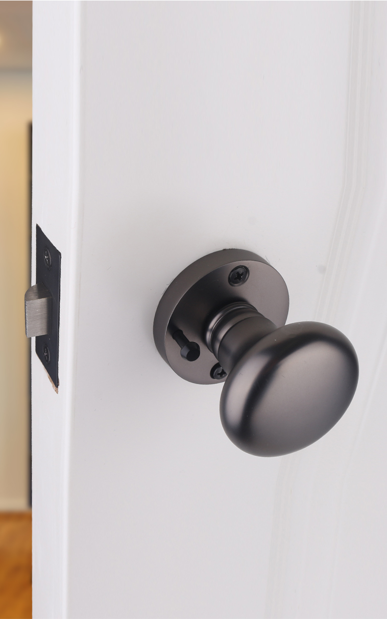 依佰利金色圆球形锁轻奢北欧室内实心门把手卧室门锁通道浴室敬平