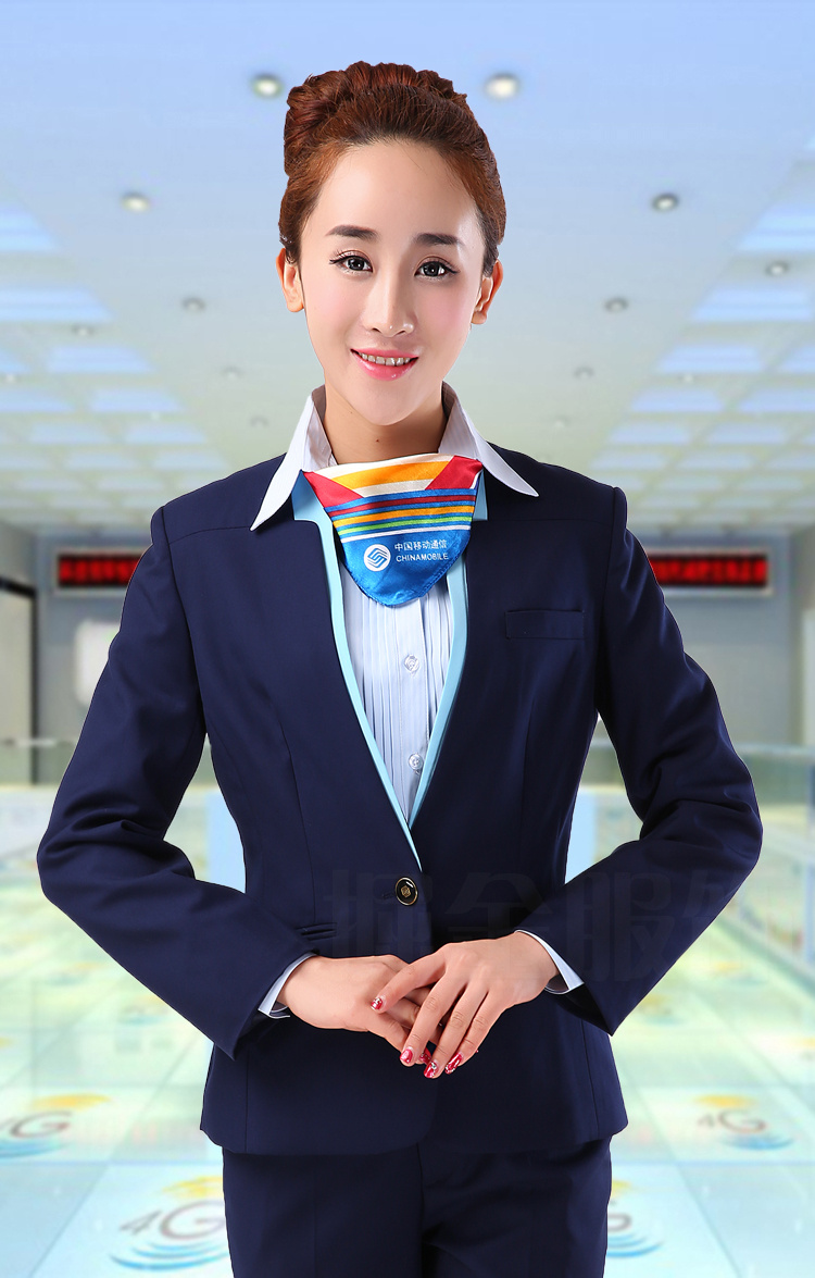 移动工作服春秋职业女裤套装中国移动公司营业厅工装制服外套迈尔尼诺