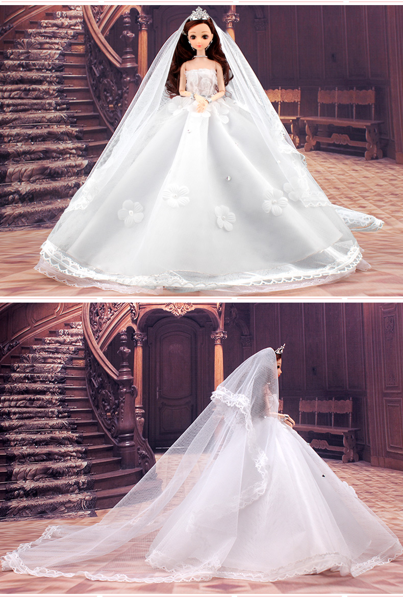 芭比洋娃娃婚纱套装大礼盒美人鱼十二星座女孩公主超大号儿童玩具