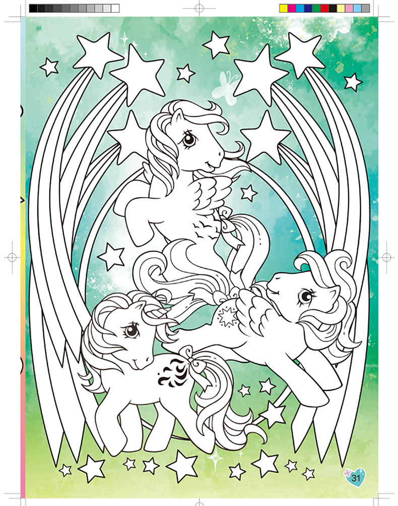 [诺森正版]独角兽公主钻石贴涂色书宝宝画画涂色本 小马宝莉贴纸书