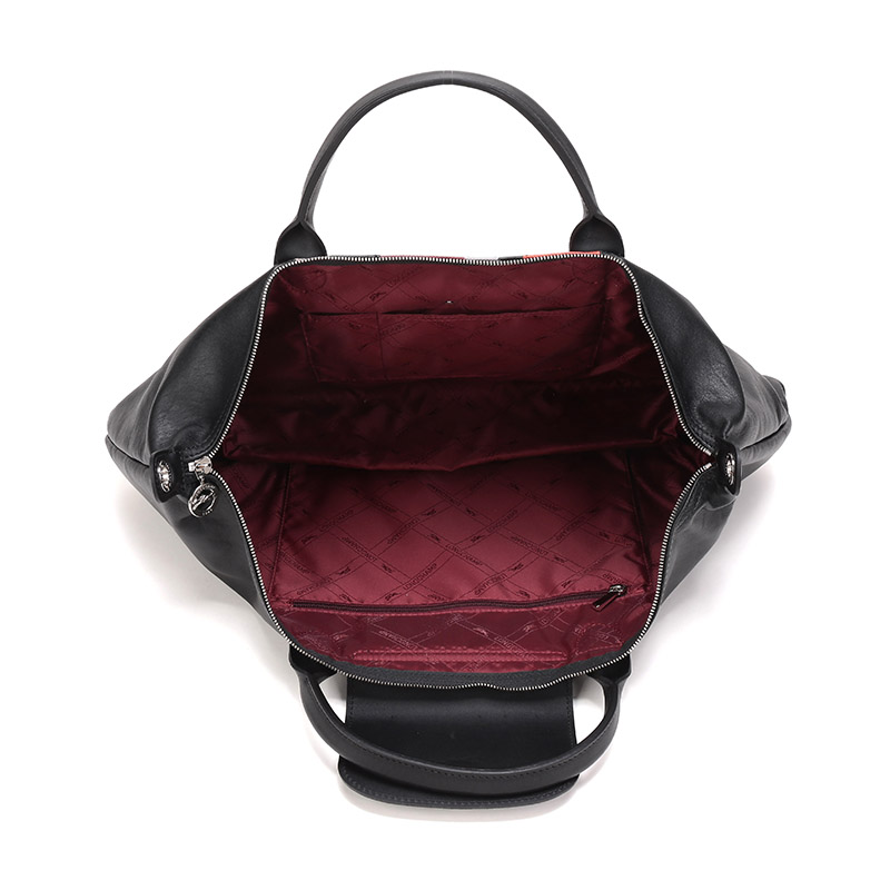 自营longchamp 珑骧 男款parisis系列皮革大号短柄可折叠手提单肩包