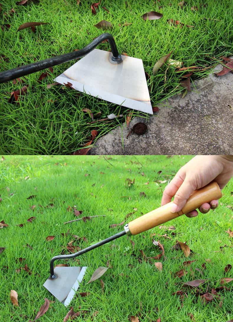 全钢锄头除草耙子种菜种花加厚户外神器两用挖土家用农用开荒工具原色