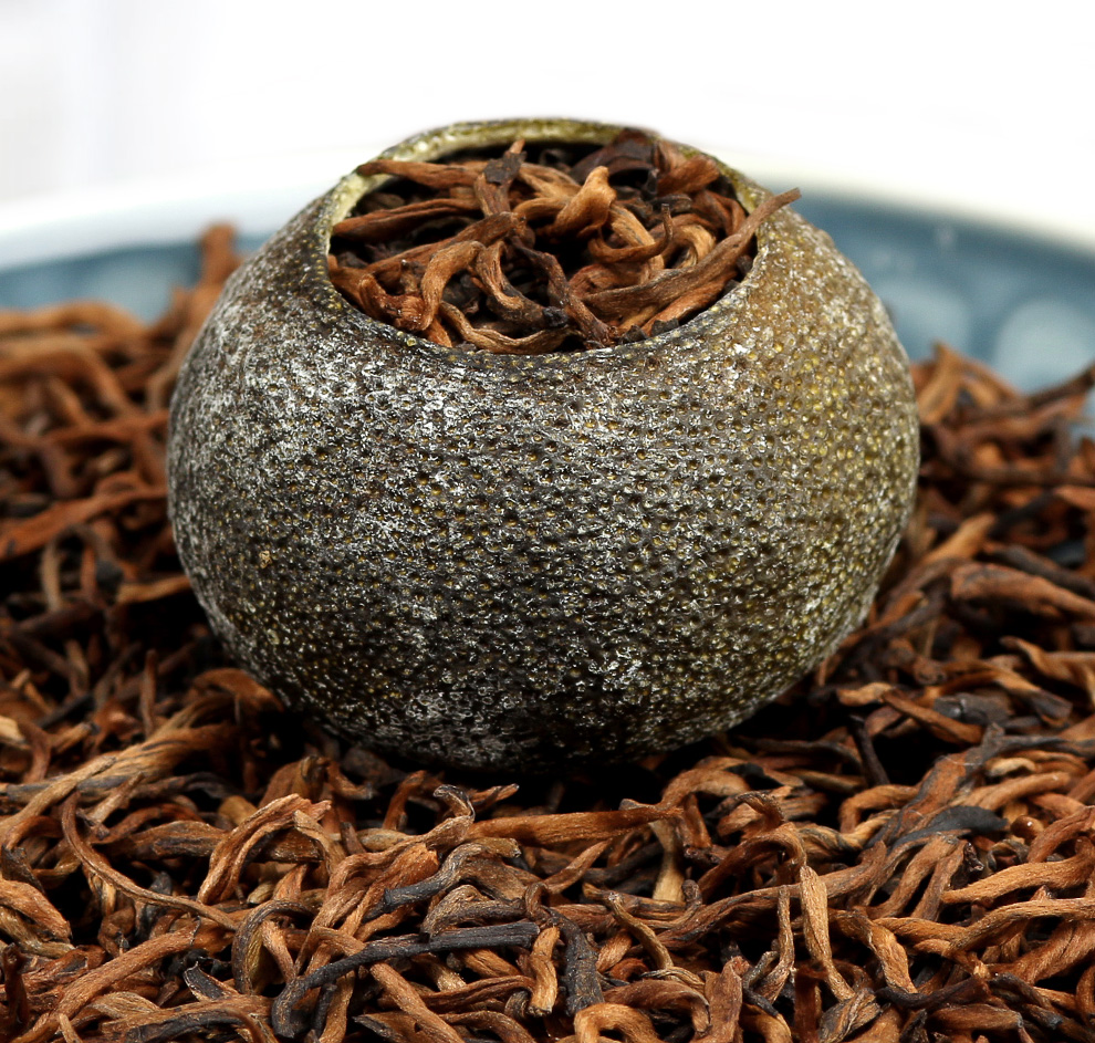 宫明新会小青柑普洱茶叶黄金柑普150h生晒陈皮普洱熟茶黑茶125克2罐