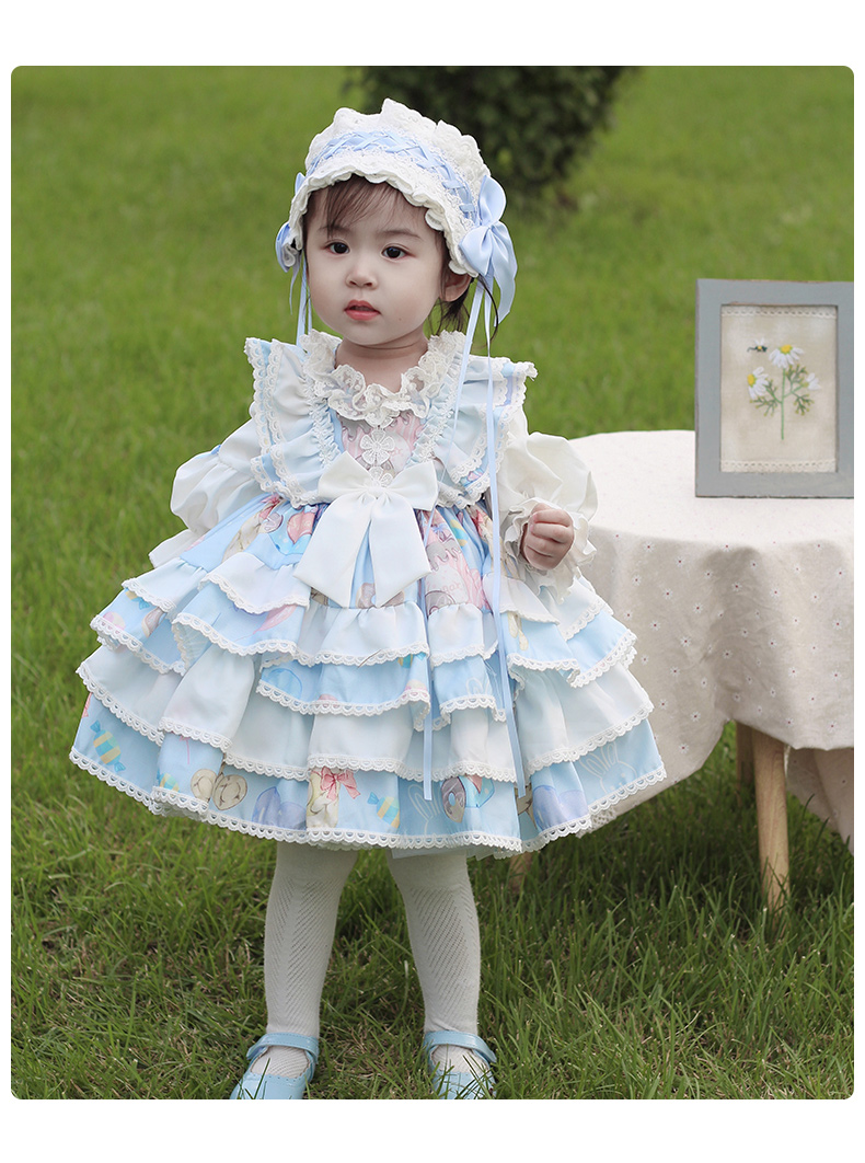 女童公主裙儿童秋装连衣裙2021早秋新款网红童装宝宝生日洛丽塔裙绿