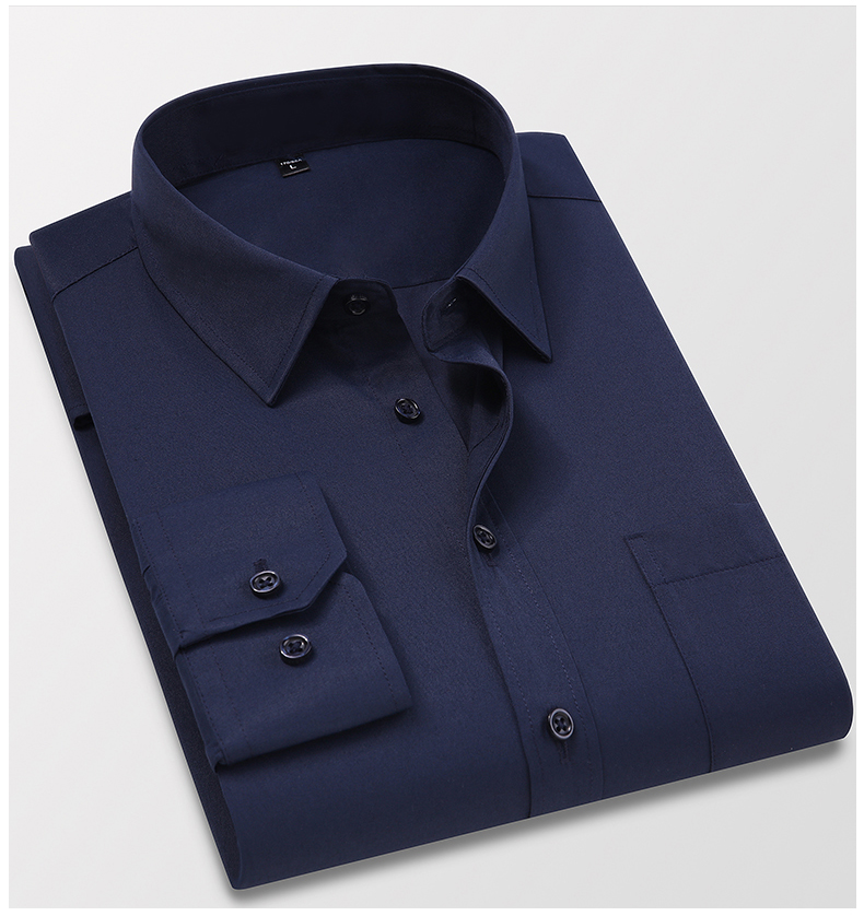 雅鹿男士长袖衬衫白衬衣商务休闲寸衫有口袋6619