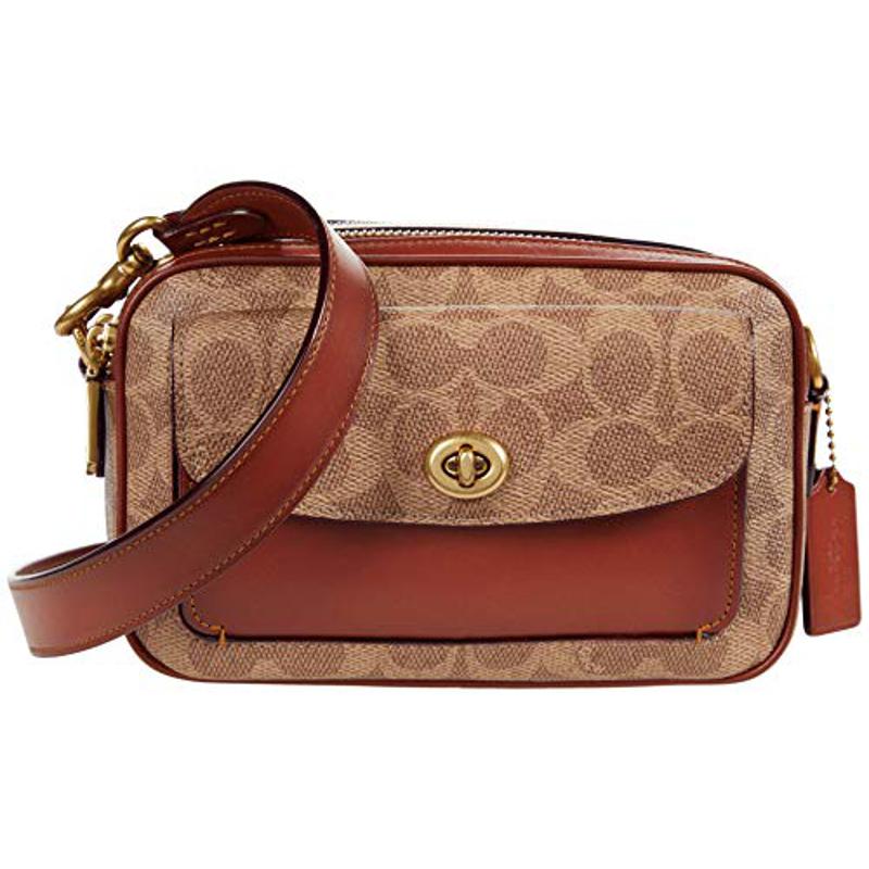 蔻驰coach时尚气质女包 拼色印花相机包 简约百搭 现代休闲街拍淑女风