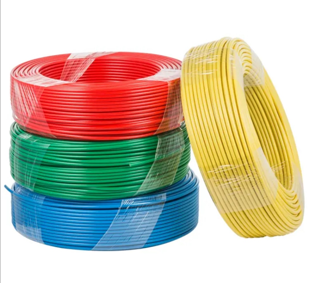 敏达华光电线电缆bvr国标单股多芯软铜线红黄蓝绿双色可选bvr4平方100