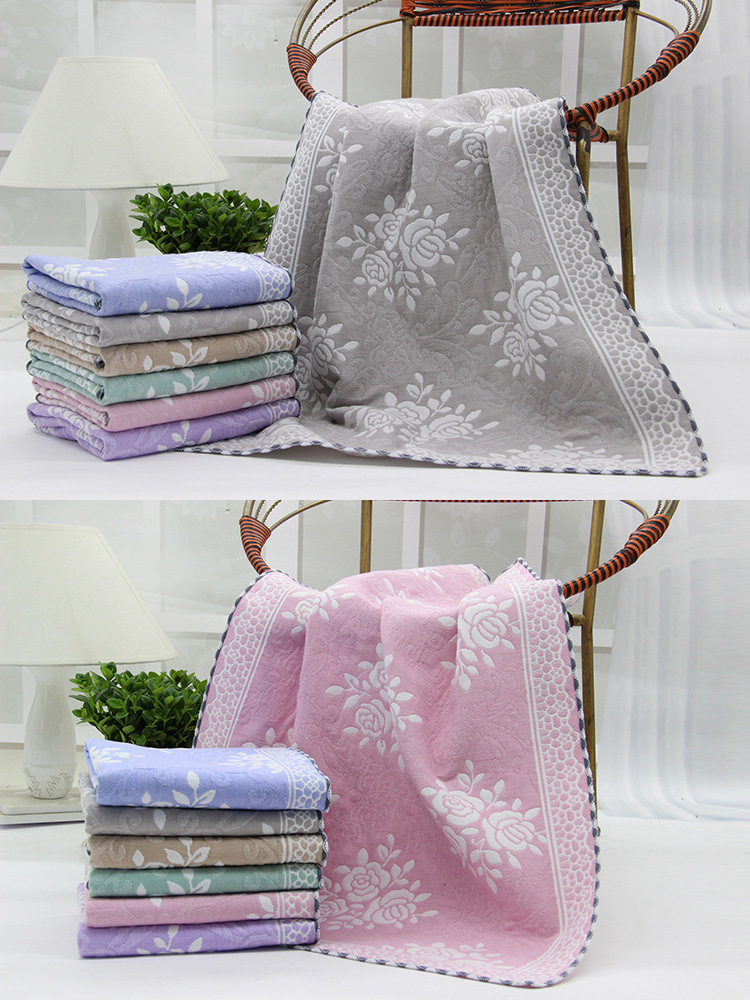 优选2019夏季三层布艺枕巾纱布提花枕巾居家情侣枕巾不毛一对装