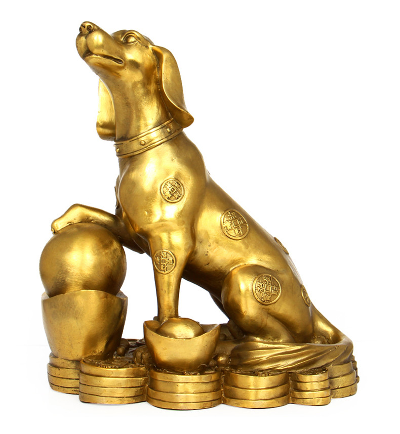 礼氏嘉装饰摆件 礼氏嘉铜生肖狗摆件金钱狗守财狗家