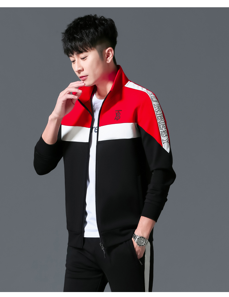 品牌男装休闲套装运动风运动套装男春秋季2020新款运动服男春装春秋