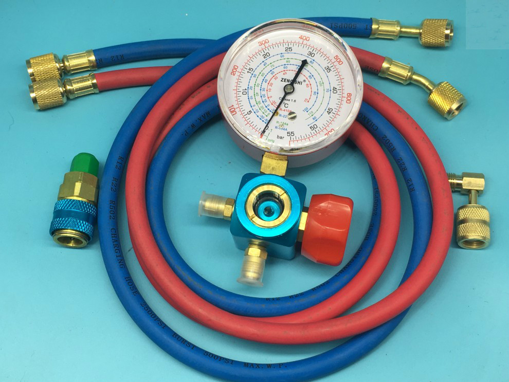 家用r22r410空调加氟表雪种冷媒加液检测压力表空调加氟工具套装