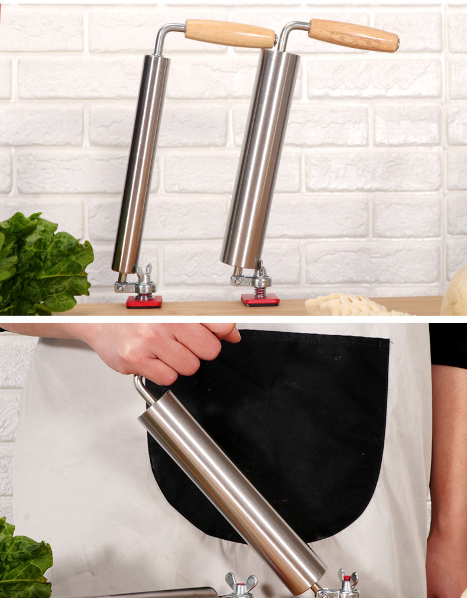 擀饺子皮家用全自动杆赶皮烘焙精灵大号擀面棍擀皮擀面杖加长加粗2838