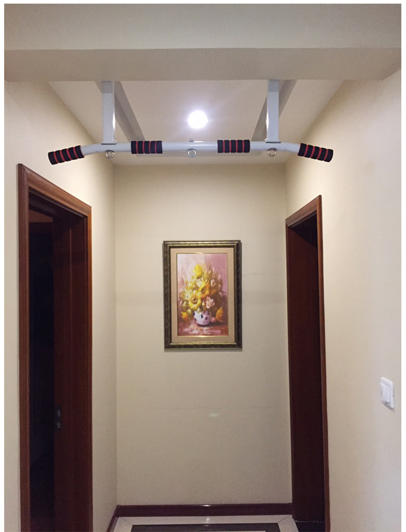 引体向上器家用单杠室内挂墙上加厚打孔吊杆悬挂顶装固定健身单杆