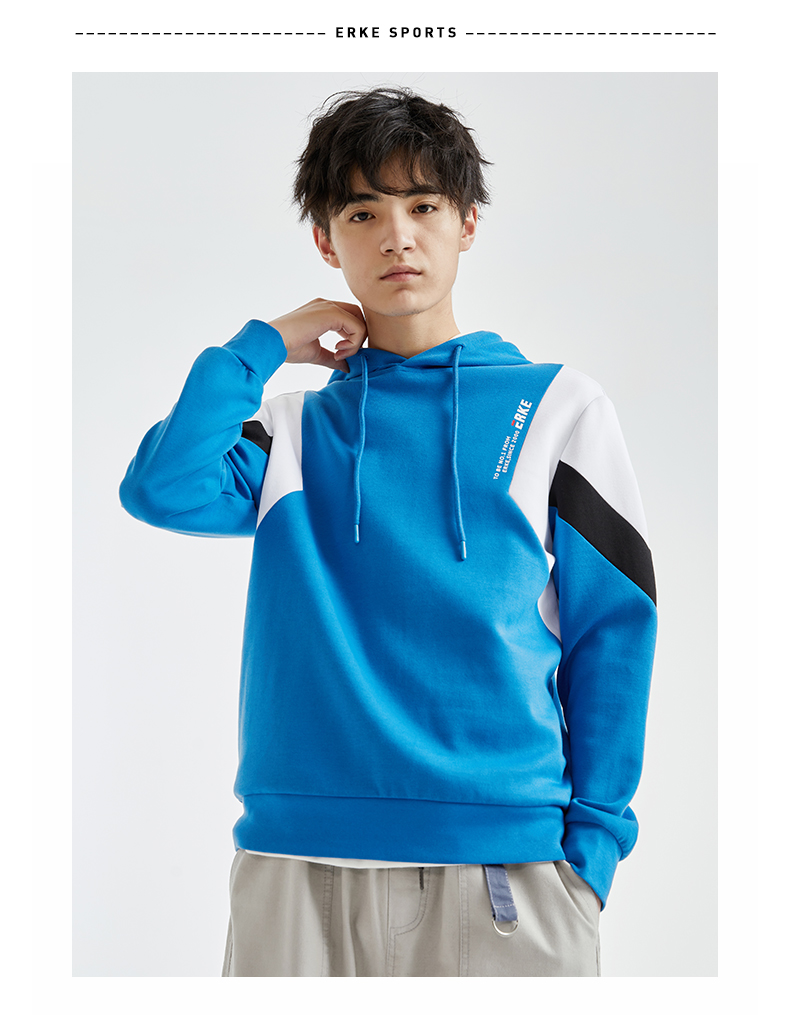 鸿星尔克(erke)男士卫衣/帽衫 鸿星尔克卫衣2021秋季男士连帽宽松运动