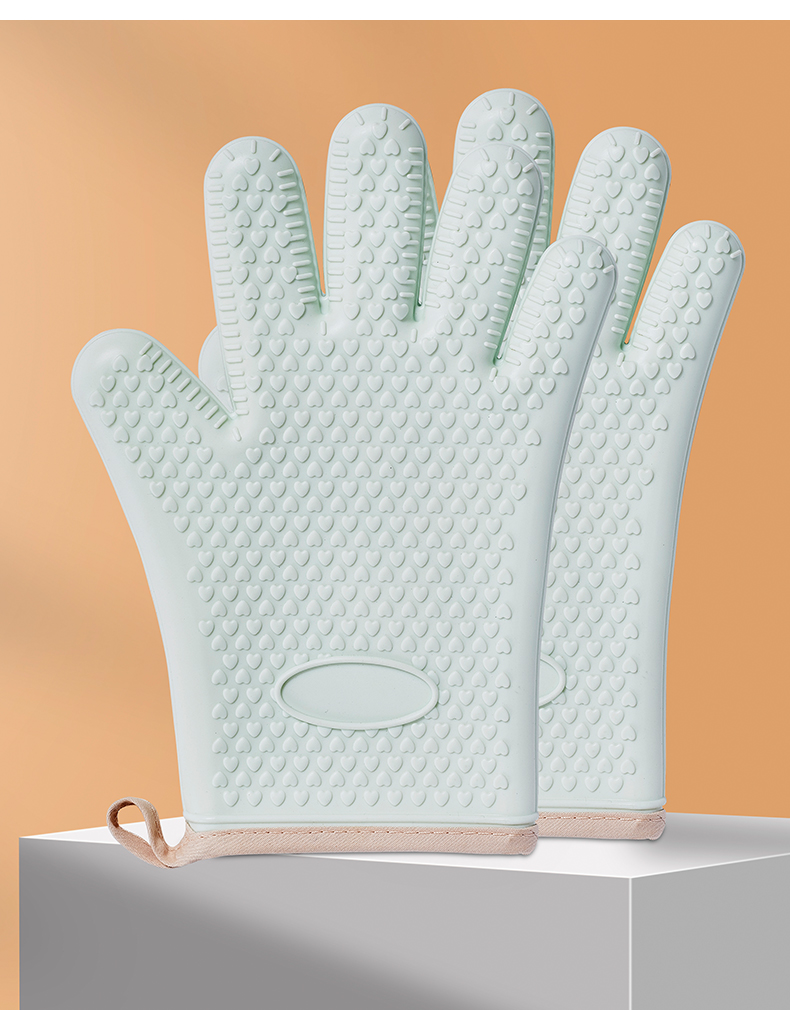 优勤厨房小工具防水隔热手套 优勤厨房加厚防烫隔热硅胶手套耐高温微