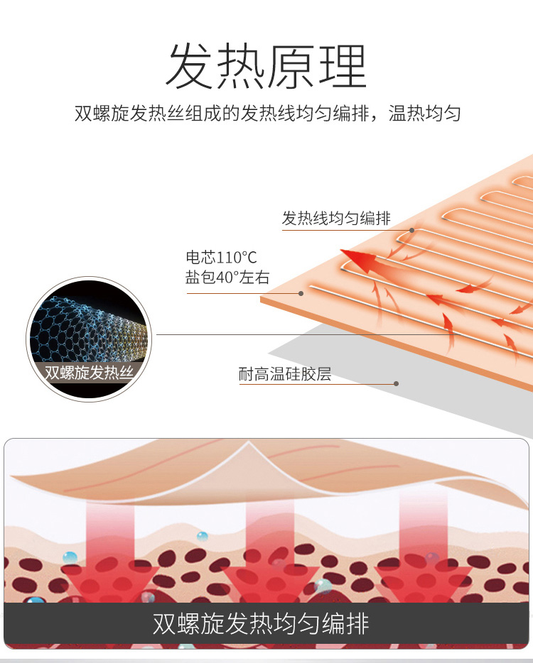 聚福星 电加热海盐袋粗盐热敷包 理疗艾盐包温感热敷盐袋子 传导热