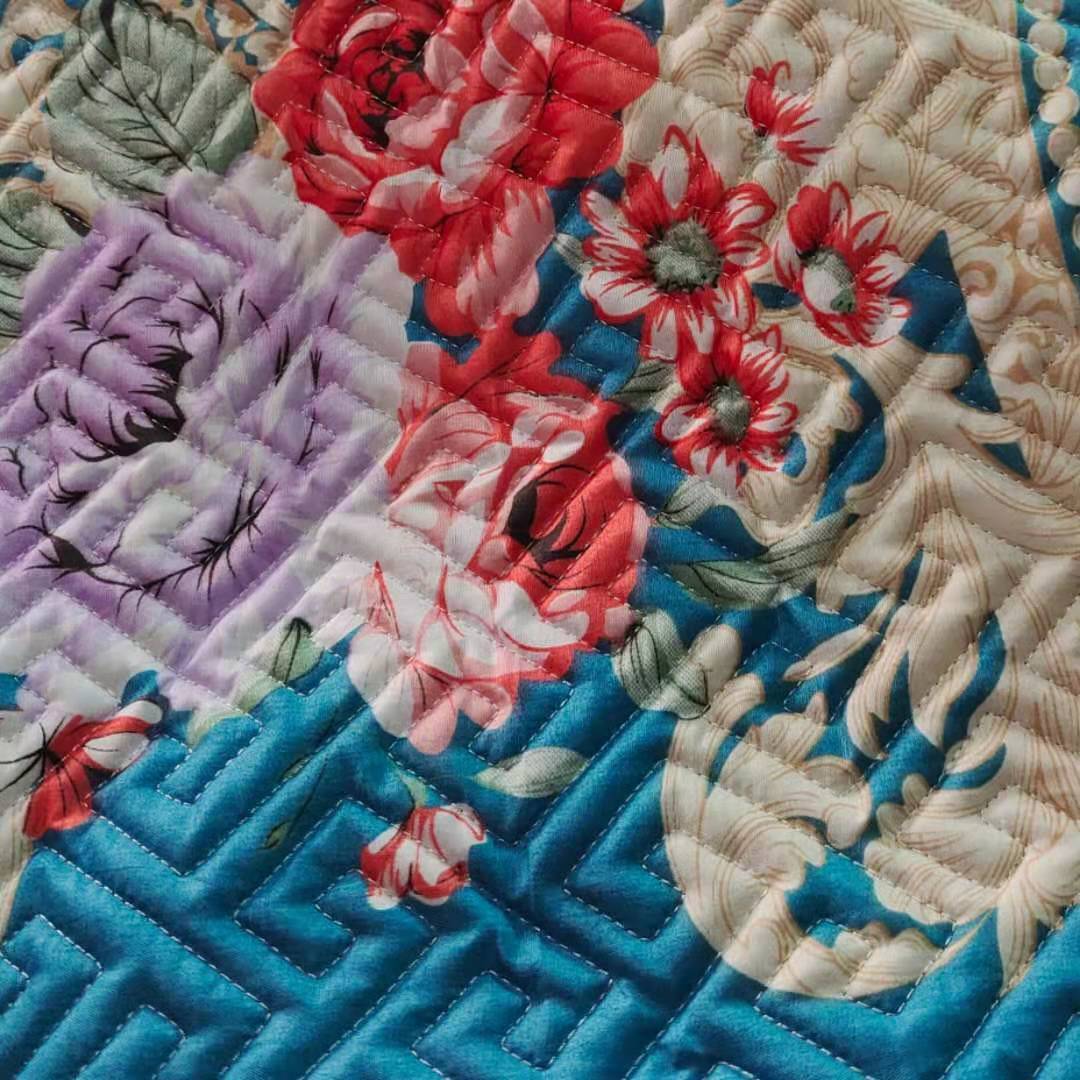 《雪花棉夹棉四季床盖榻榻米床单多功能可铺可盖绗缝水洗面床盖床单