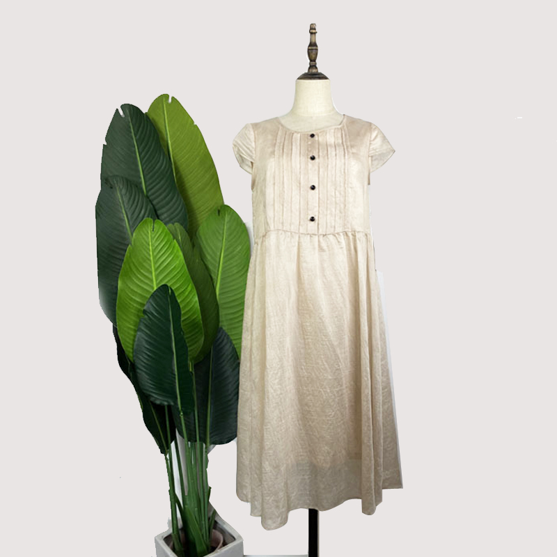 蕾伊娜连衣裙 蕾伊娜商场同款春夏韩版宽松文艺少女休闲中长款透气