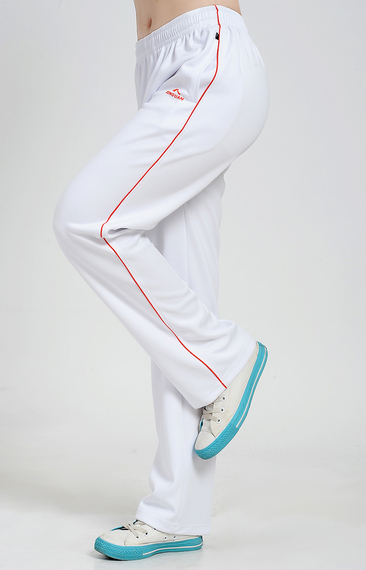 《春秋夏季冰丝白色运动裤女薄款男休闲长裤广场舞白裤子校服裤 厚的