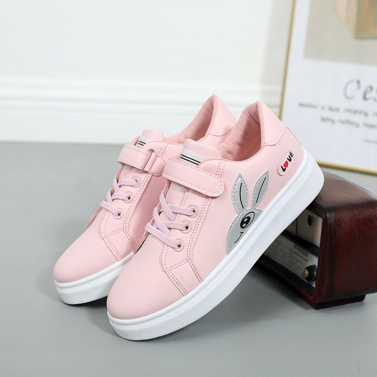 女童鞋中大童小白鞋板鞋平底魔术贴儿童运动休闲鞋百搭学生旅游鞋 206