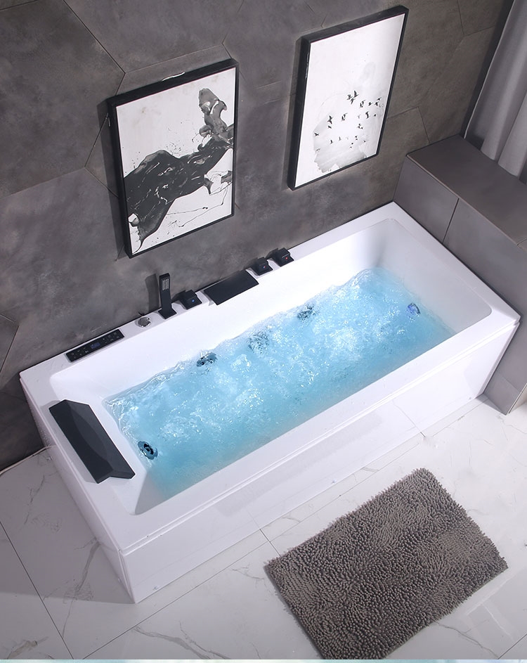 浴缸家用卫生间浴缸古达亚克力成人冲浪按摩浴缸恒温加热浴盆单人浴池