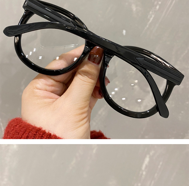 好奇黑色粗框眼镜女可配度数复古文艺素颜平光镜架近视大圆脸显瘦