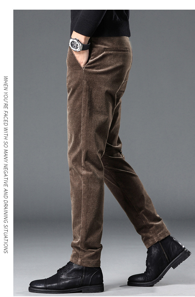 灯芯绒男式休闲裤秋冬款青年韩版潮流条绒男士休闲裤修身直筒裤