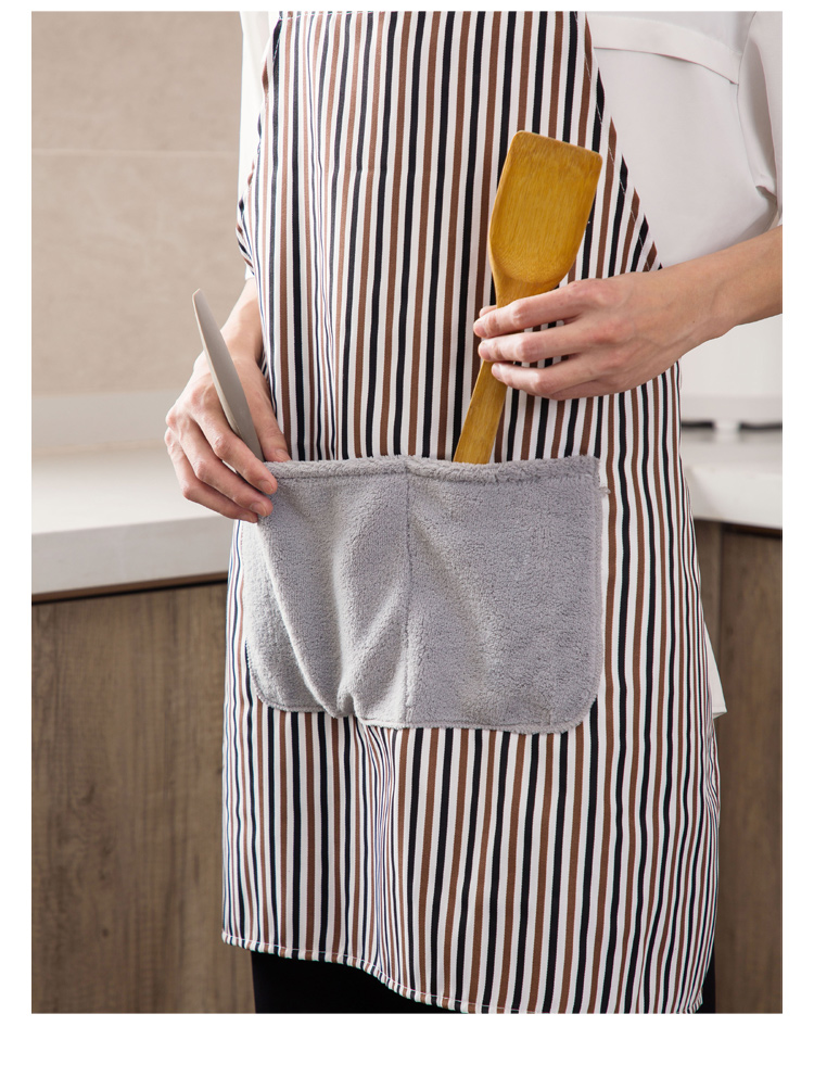 可擦手围裙防水防油做饭围兜厨房无袖挂脖时尚罩衣家用成人女围腰