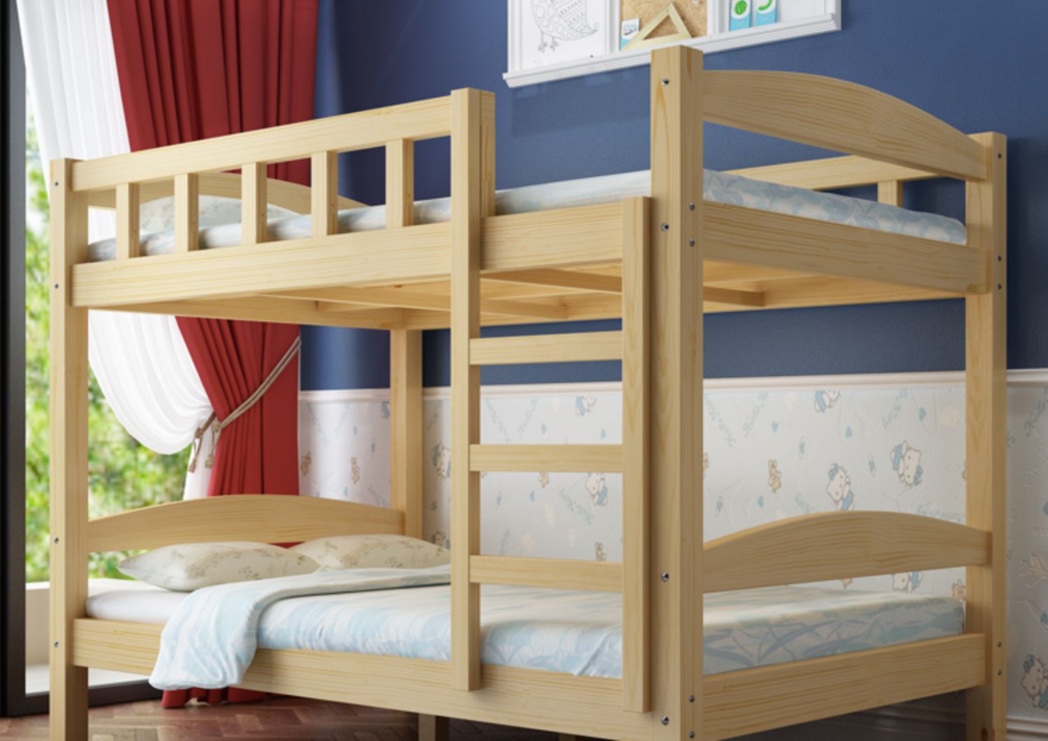 上下铺木床闪电客全实木高低床双层母子床学生宿舍儿童床成年大人子母