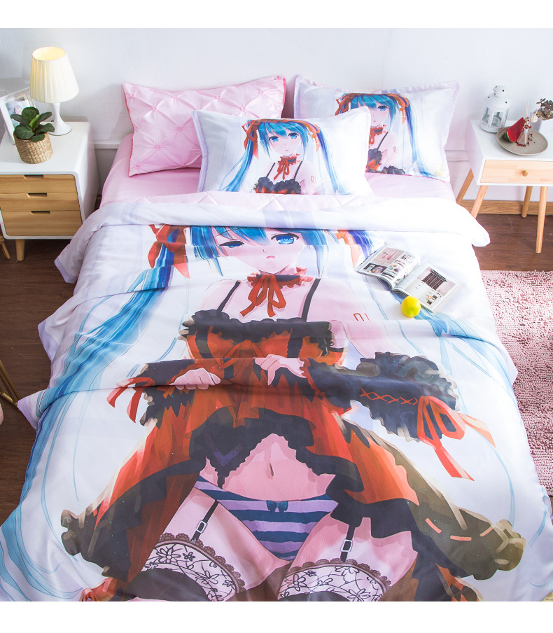夏凉被二次元初音未来时崎狂三动漫周边天丝空调被薄被子套件