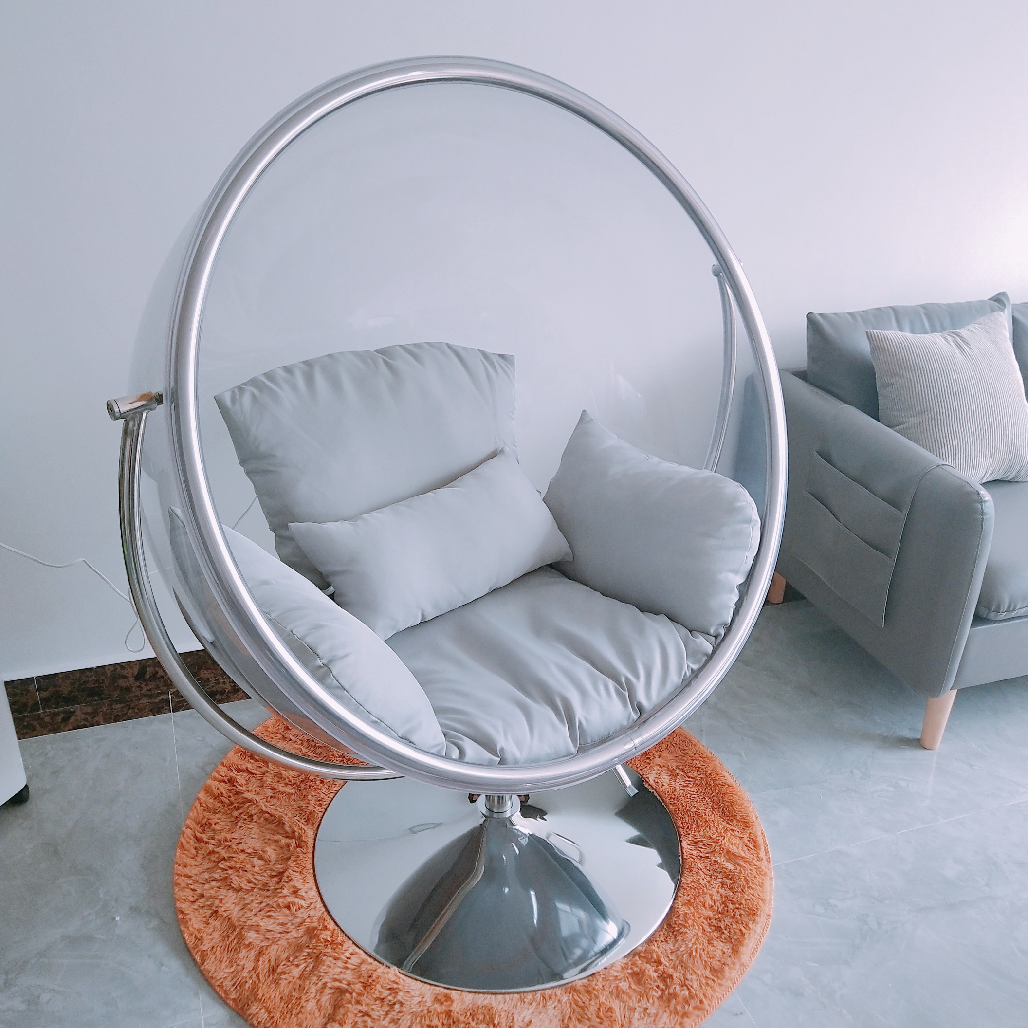 泡泡吊椅网红室内摇篮纳丽雅亚克力吊篮秋千吊球太空透明椅北欧抖音