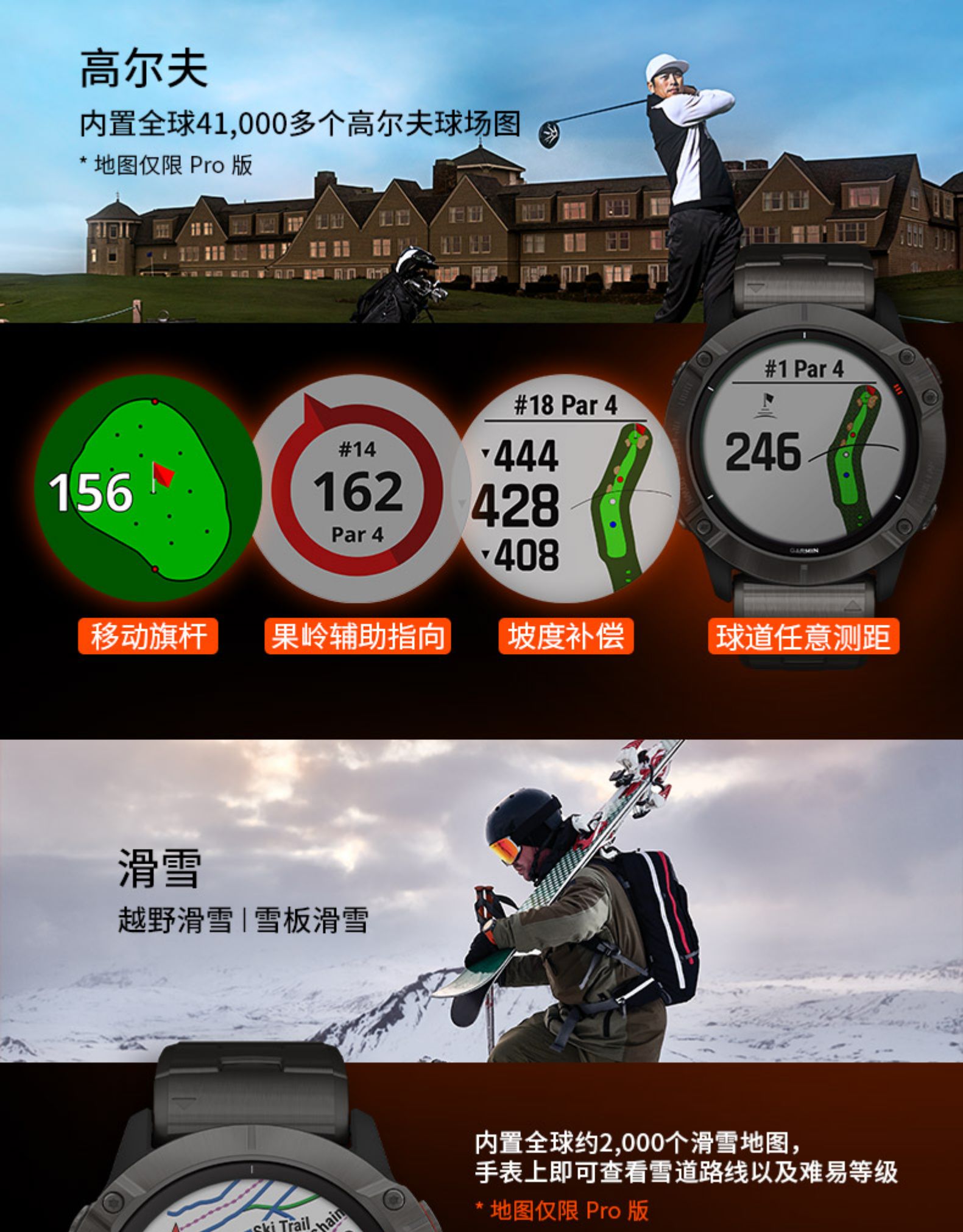garmin佳明fenix66xpro太阳能户外登山电池管理心率血氧音乐支付多