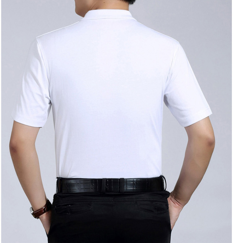 老人头2020夏季短袖t恤男中年全棉翻领半袖上衣薄款中老年男装纯棉大