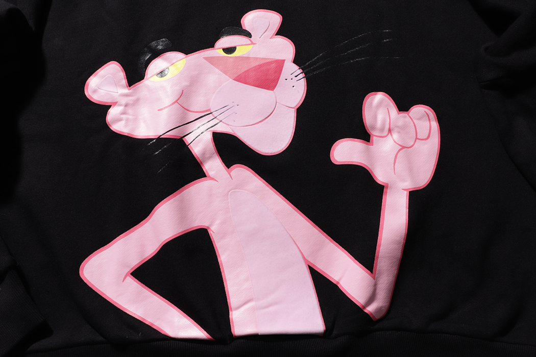 funxpinkpanther粉红豹印花连帽套头卫衣