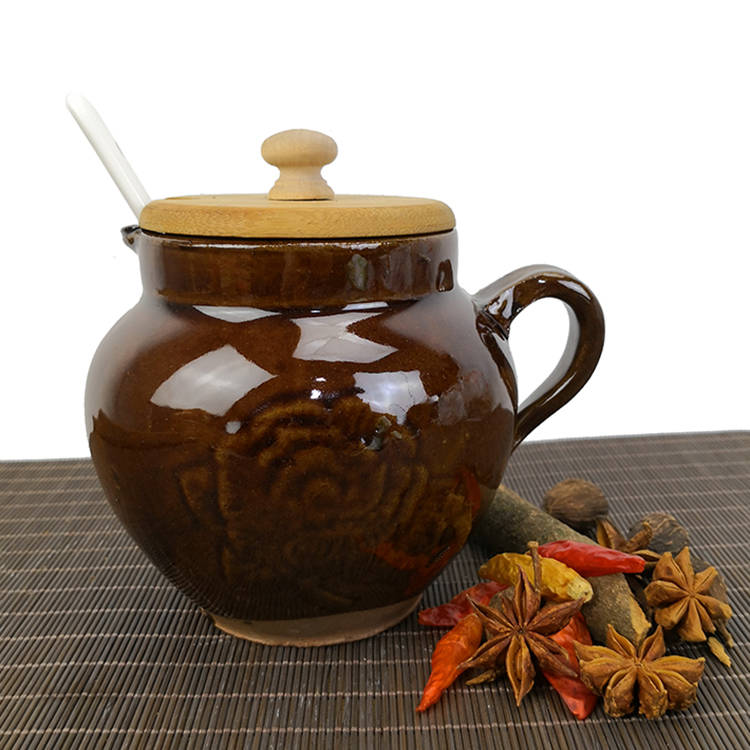 油盐罐子单罐油盐坛子调料瓶调味佐料瓶传统土陶盐土罐复古调味盒 陶