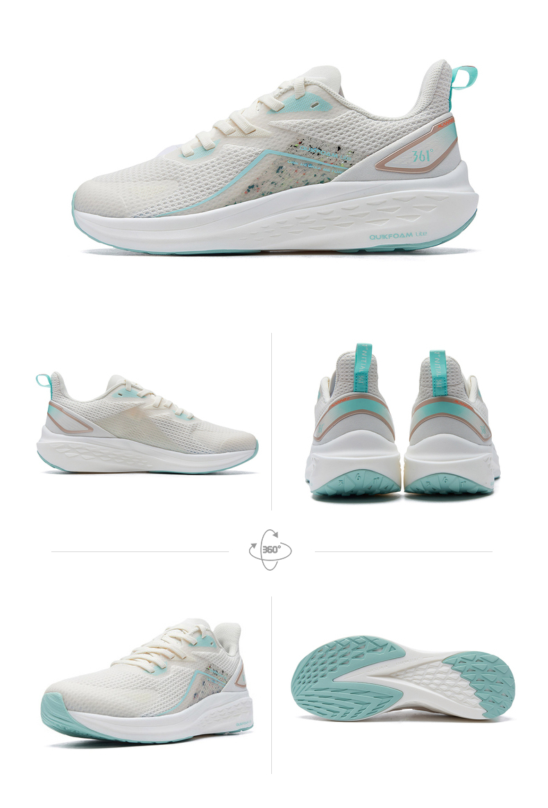 飞鱼361女鞋q弹跑鞋2021春季新款361度运动鞋网面透气减震超跑步鞋