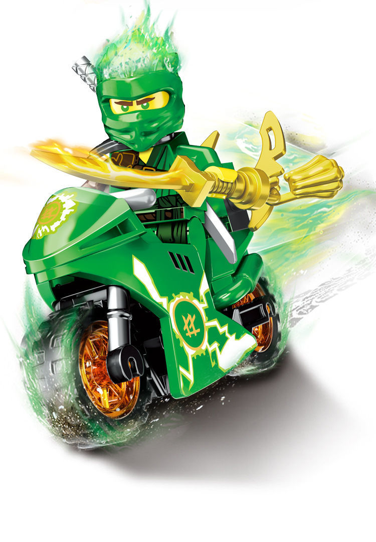 兼容乐高幻影忍者炫酷摩托车重机车儿童拼插积木送幻影忍者小人仔颜色