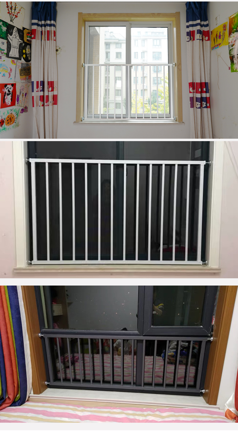 防盗窗网家用自装高层飘窗安全窗户防护栏网阳台免打孔护栏栏杆高度70