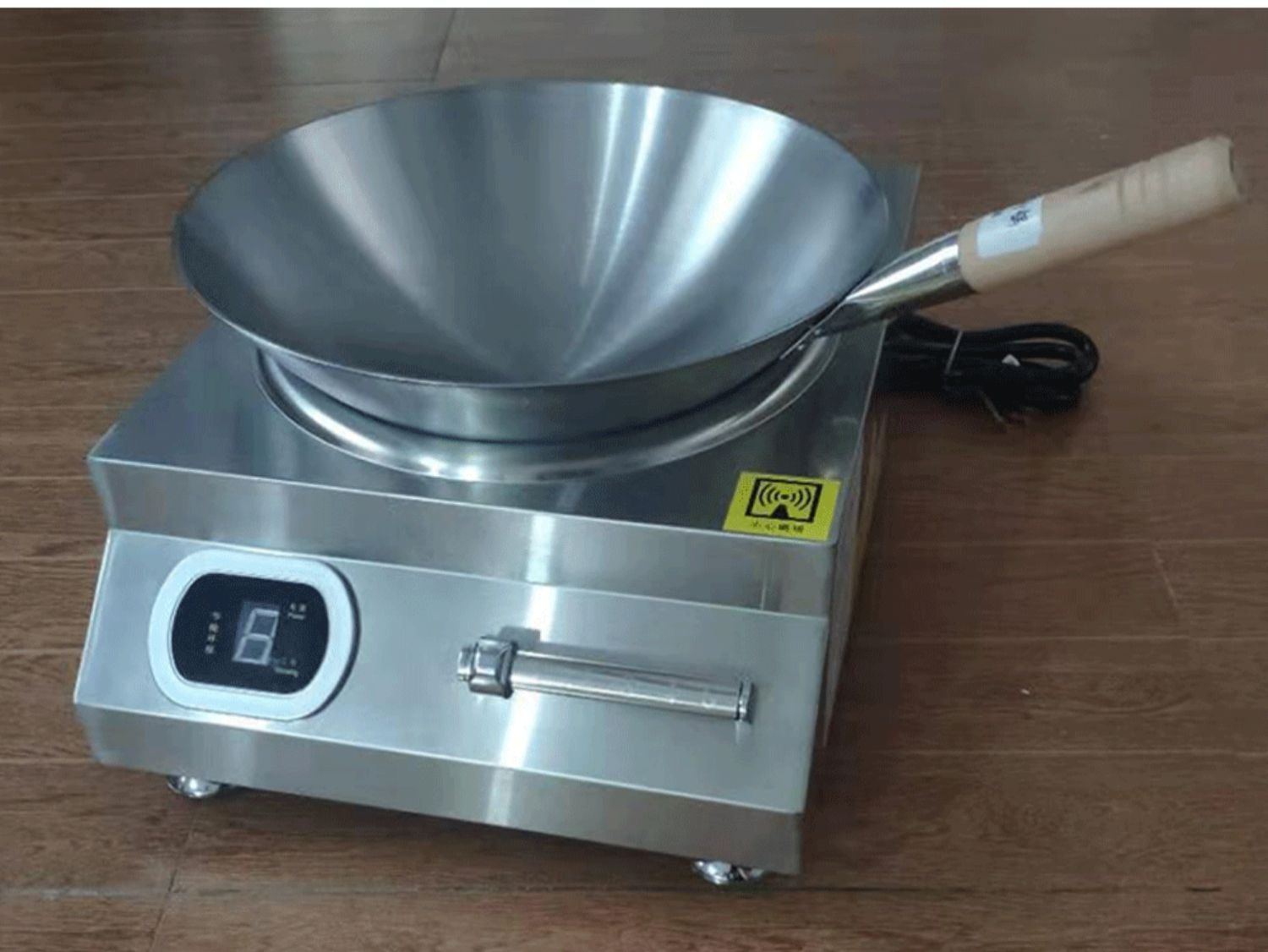 凹面电磁炉烘焙精灵专用不锈铁锅饭店酒店炒菜锅商用电磁灶台双耳