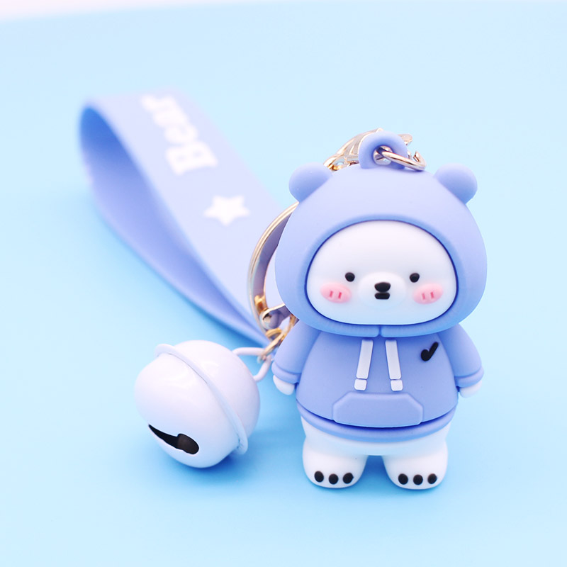 new lake创意卡通情侣小熊钥匙扣可爱女ins网红汽车钥匙圈指甲剪耳勺