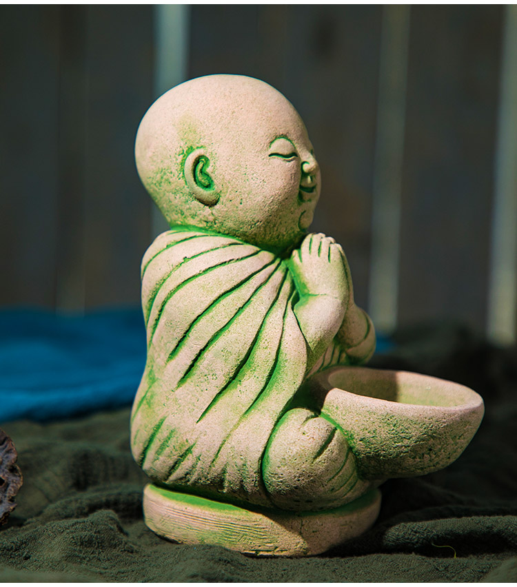 净也泰国沙工艺品客厅酒柜小沙弥摆设